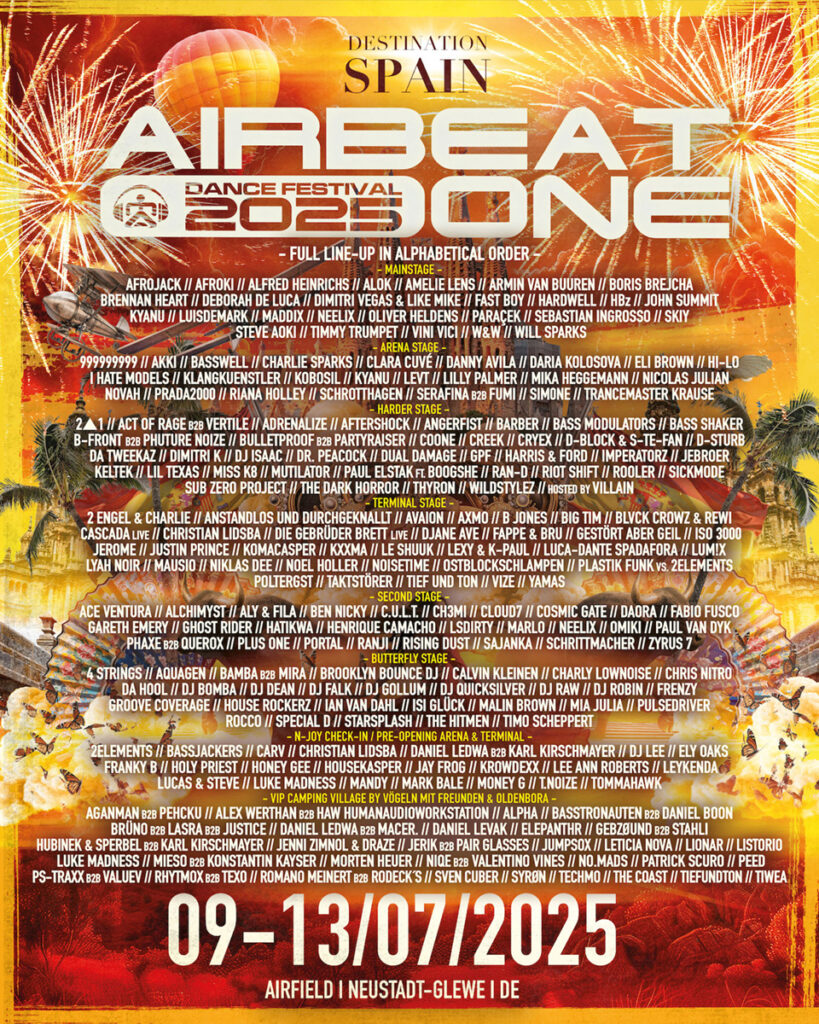 Olé - AIRBEAT ONE Festival 2025 verkündet das finale Line-Up mit über 250 Artist