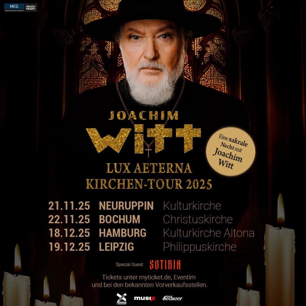 Der Vorverkauf startet für die „Lux Aeterna Kirchen-Tour`25“ - Eine sakrale Nacht mit Joachim Witt